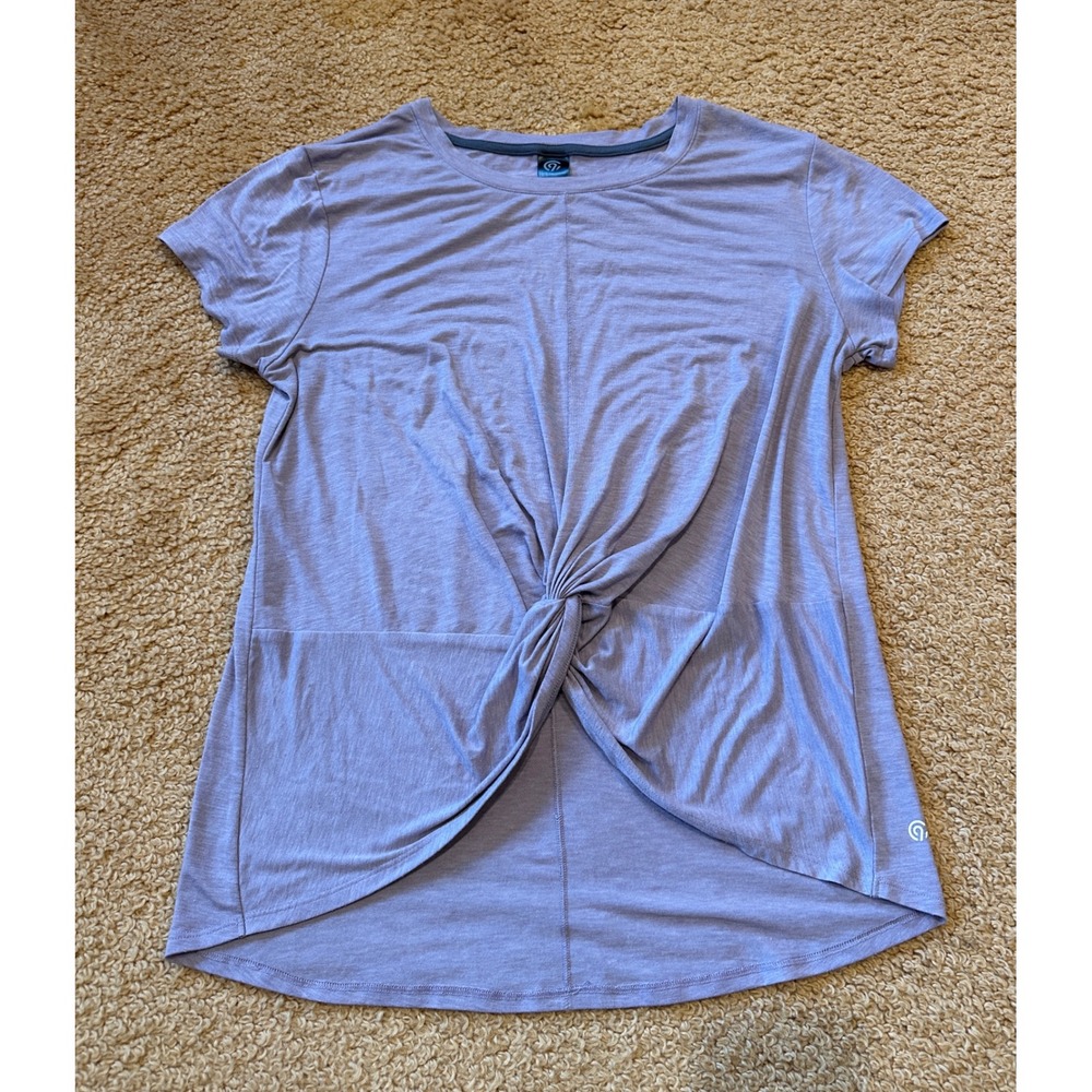 Champion Twist Front High-Low Women's L‎ Lavender Gray Soft Stretch Activewear